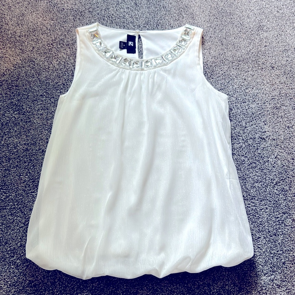 Ladies white dressy top, size small